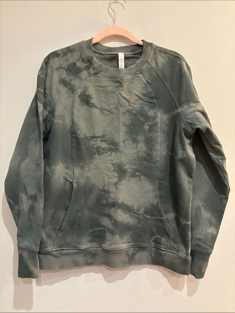 Lululemon Scuba Crew Shibori Misty Meadow Green Sweatshirt Size 12